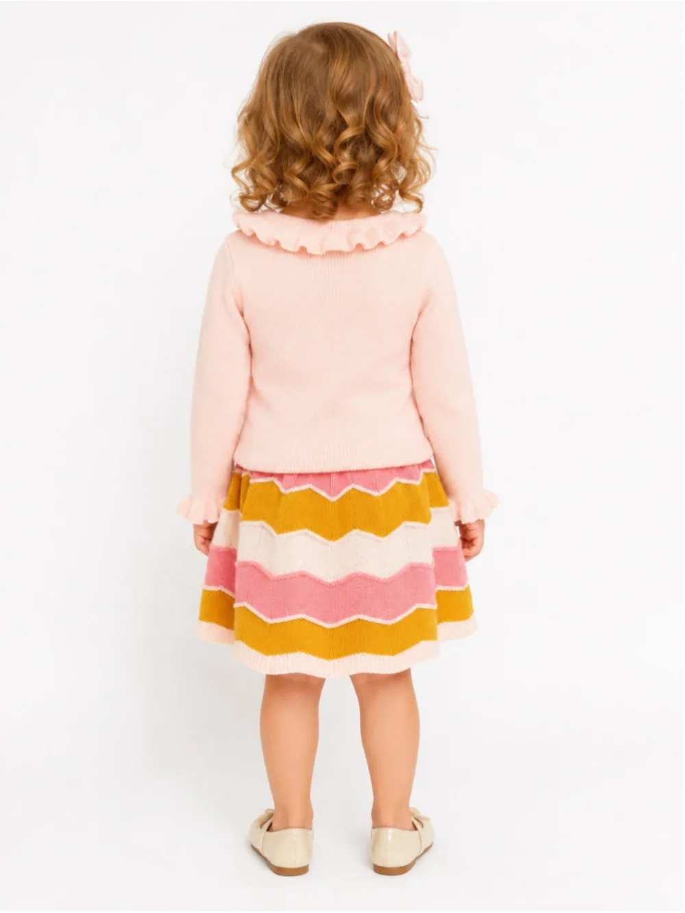 Isaac Mizrahi Toddler Girls Jacquard Sweater & Chevron Skirt Set – Size 2T
